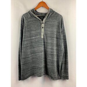 Men’s Burnside Gray Long Sleeve Hoodie with Buttons Size Large
